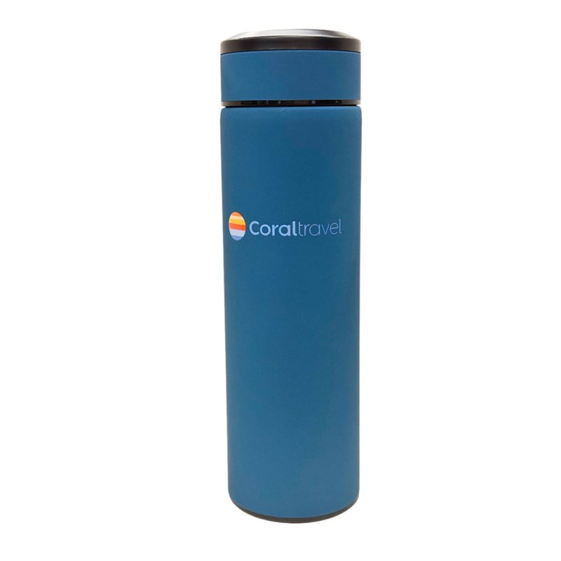 Синий термос