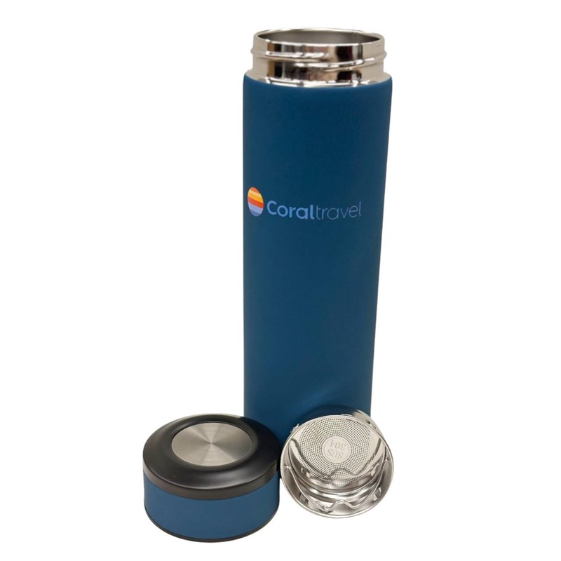 Синий термос